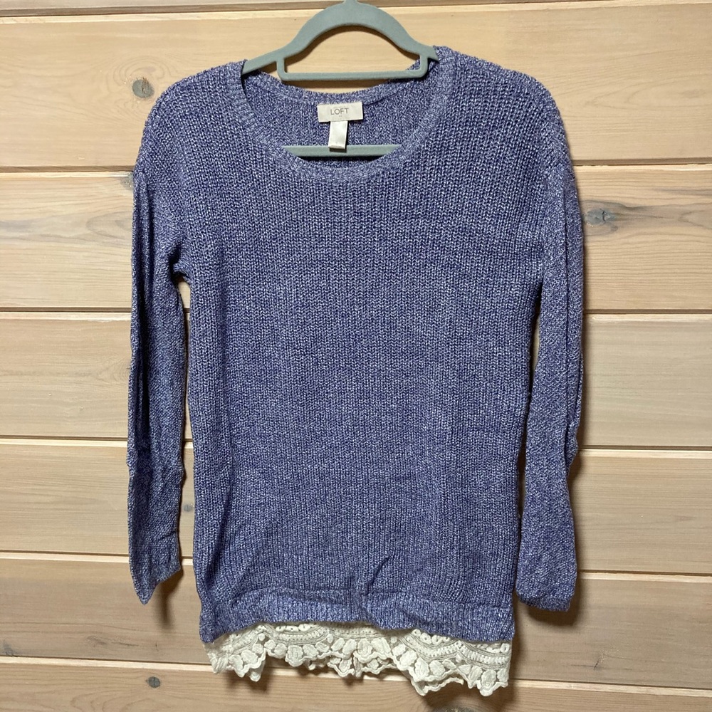 LOFT sweater size small with lace detail